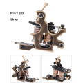 Tattoo Custom Brass Tattoo Machine Gun Handmade 12 Wraps Pure Copper Coils For Liner and Shader M206